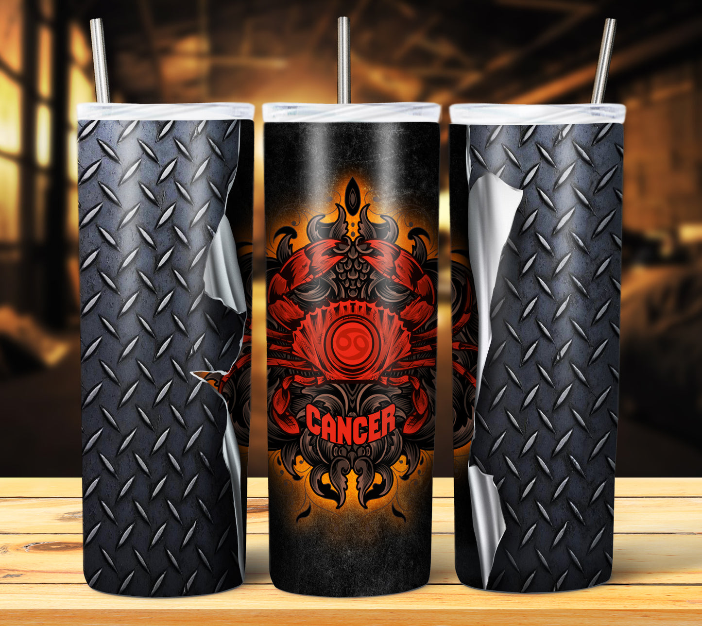 Zodiac Steel Grate 20oz Sublimation Tumbler Image