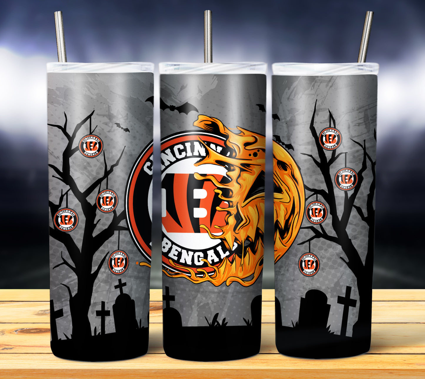 Jack o Lantern Football 20oz Sublimation Tumbler Image