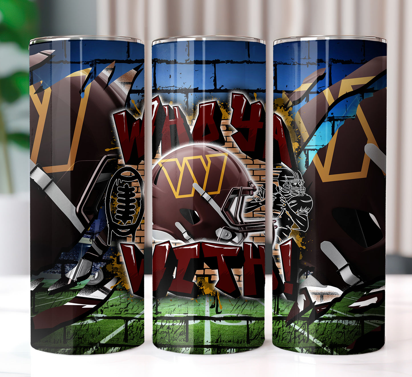 Football Sublimation 20oz Tumbler Images