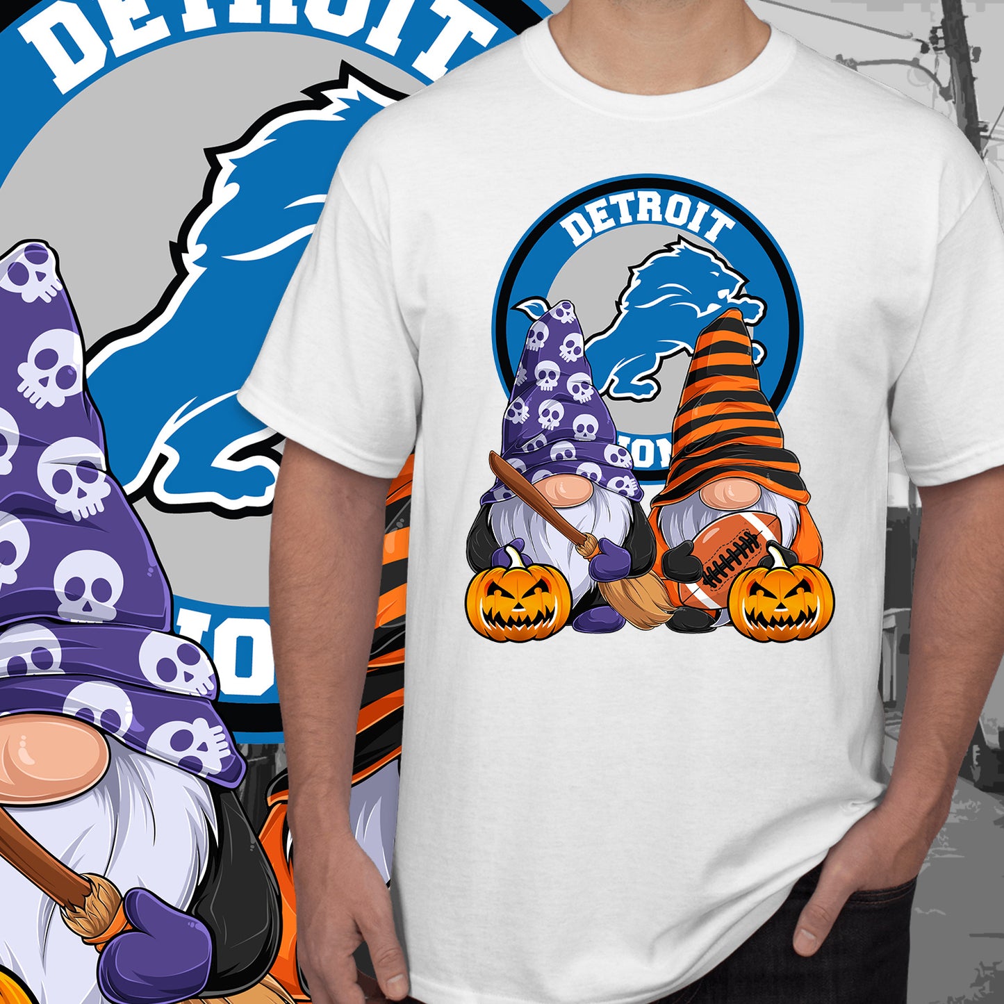 Halloween Football Gnomes Sublimation/DTF T-Shirt Images