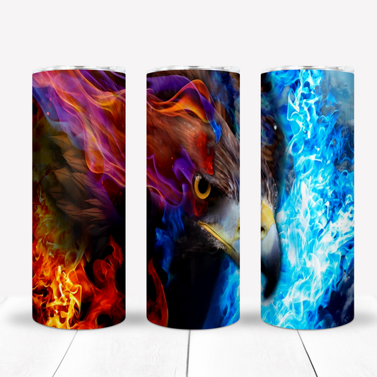 Fire/Ice Eagle Sublimation 20oz Tumbler Image