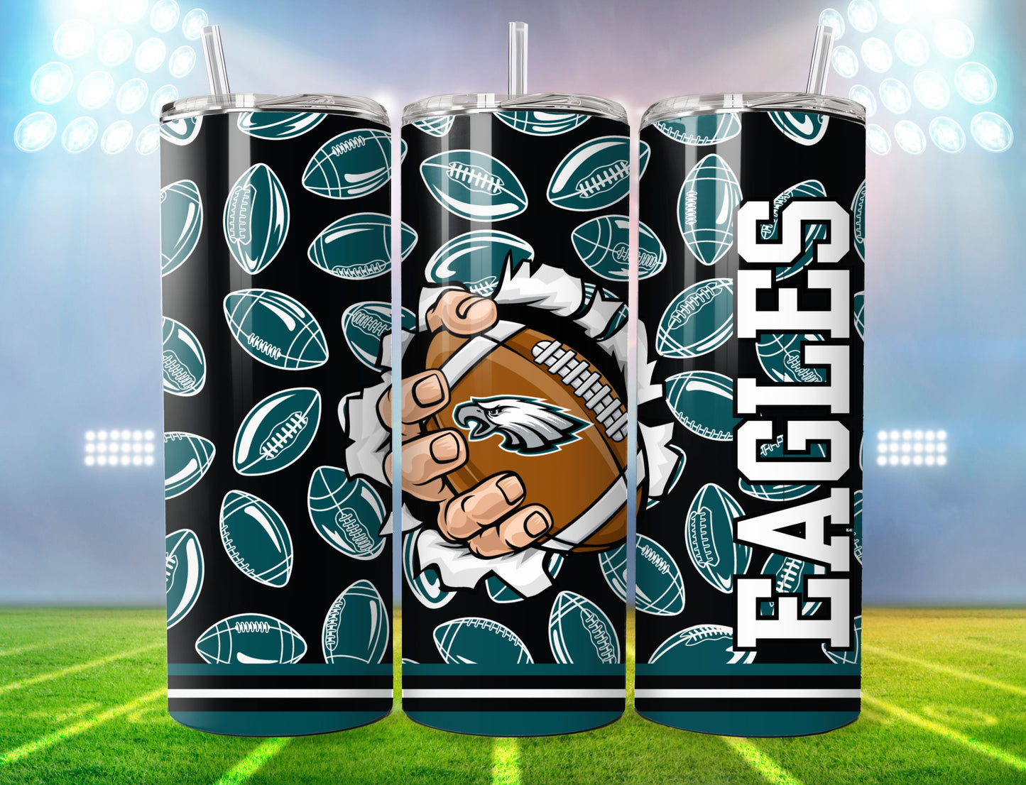 Football 20oz Sublimation Tumbler Image