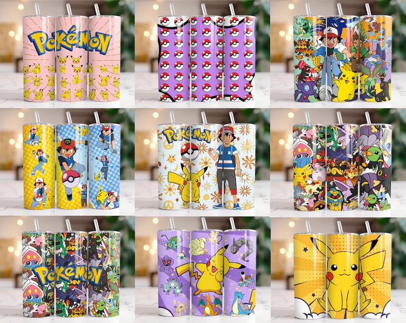 Pokemon Sublimation Tumbler Images Bundle 20 oz