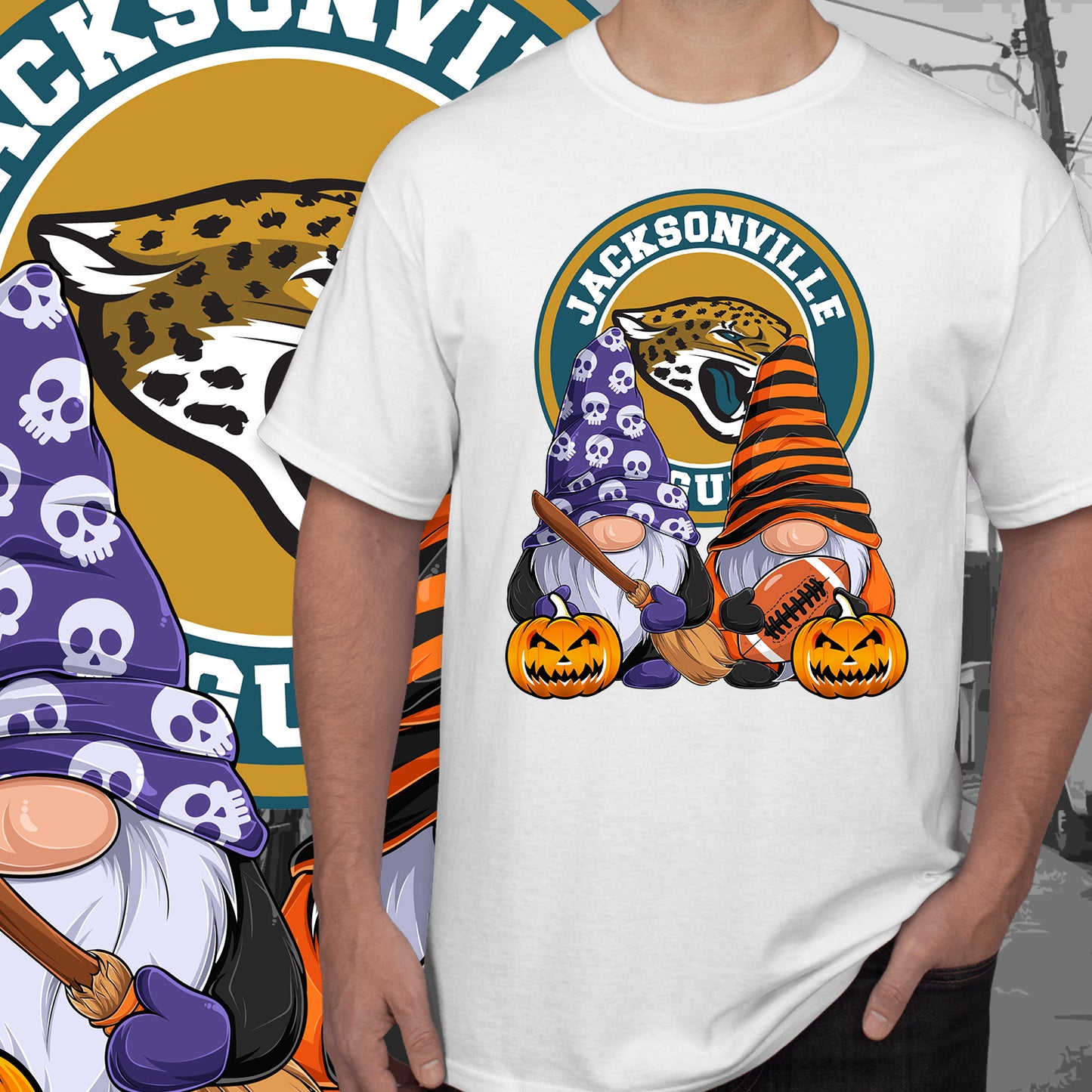 Halloween Football Gnomes Sublimation/DTF T-Shirt Images