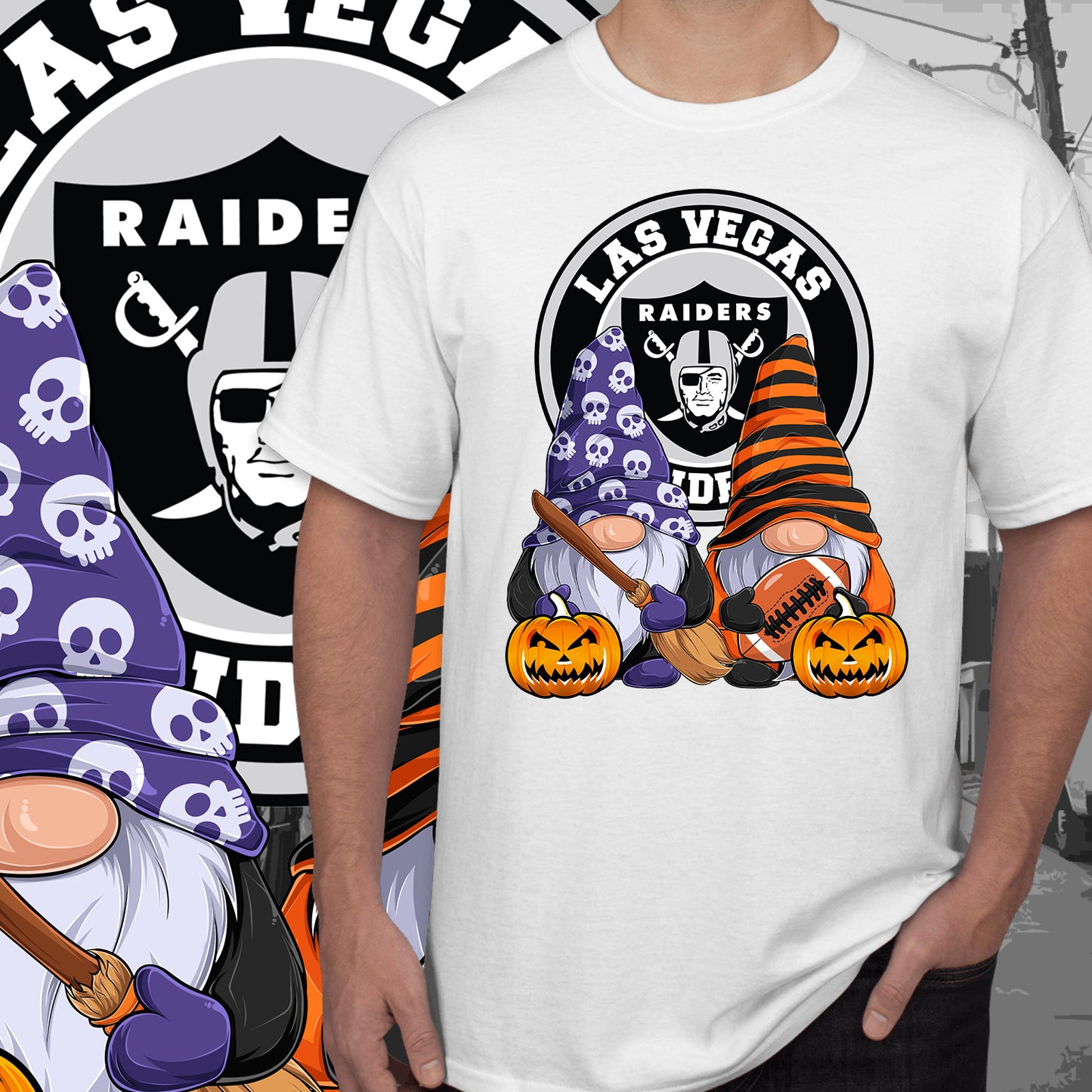 Halloween Football Gnomes Sublimation/DTF T-Shirt Images