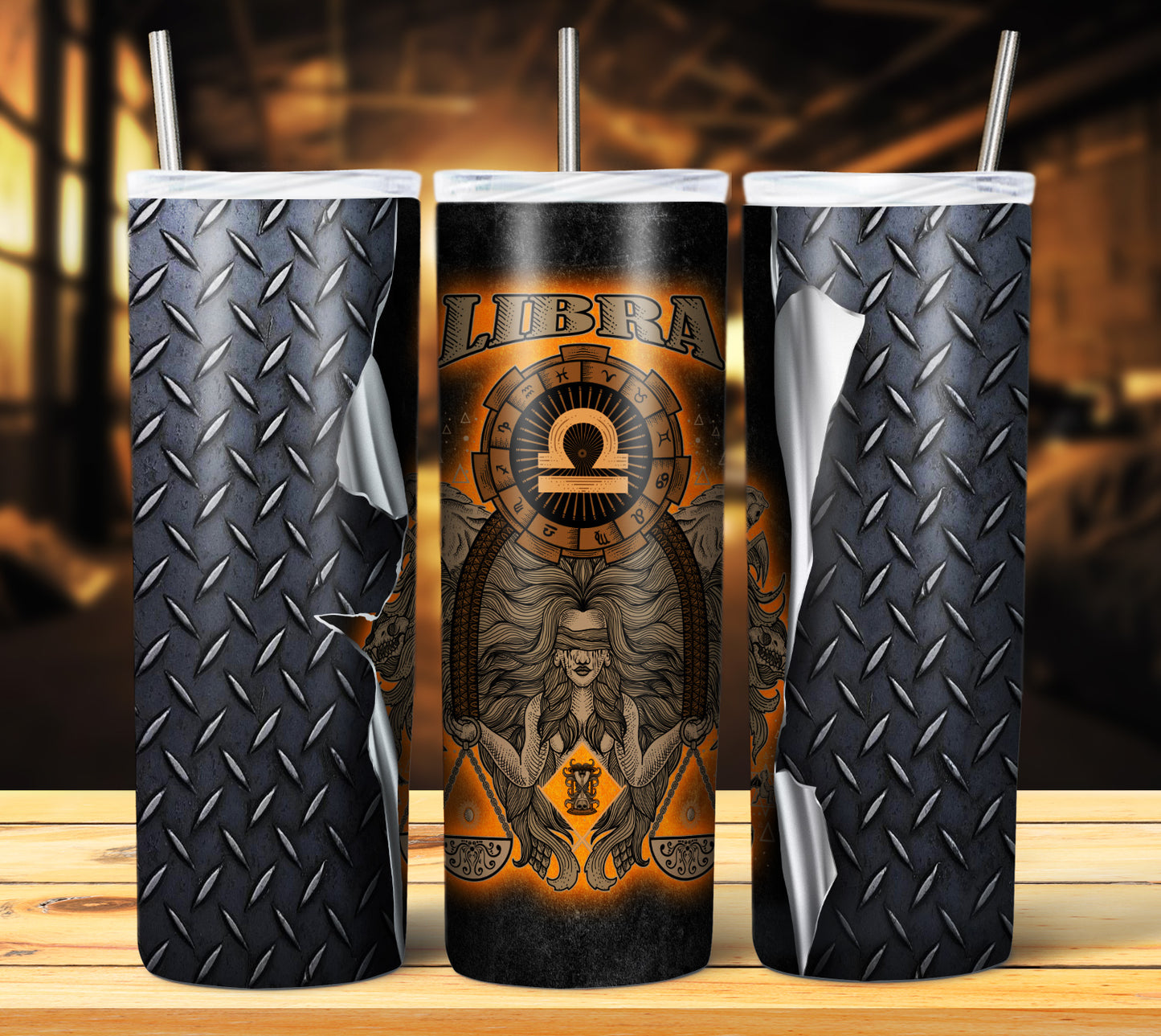 Zodiac Steel Grate 20oz Sublimation Tumbler Image