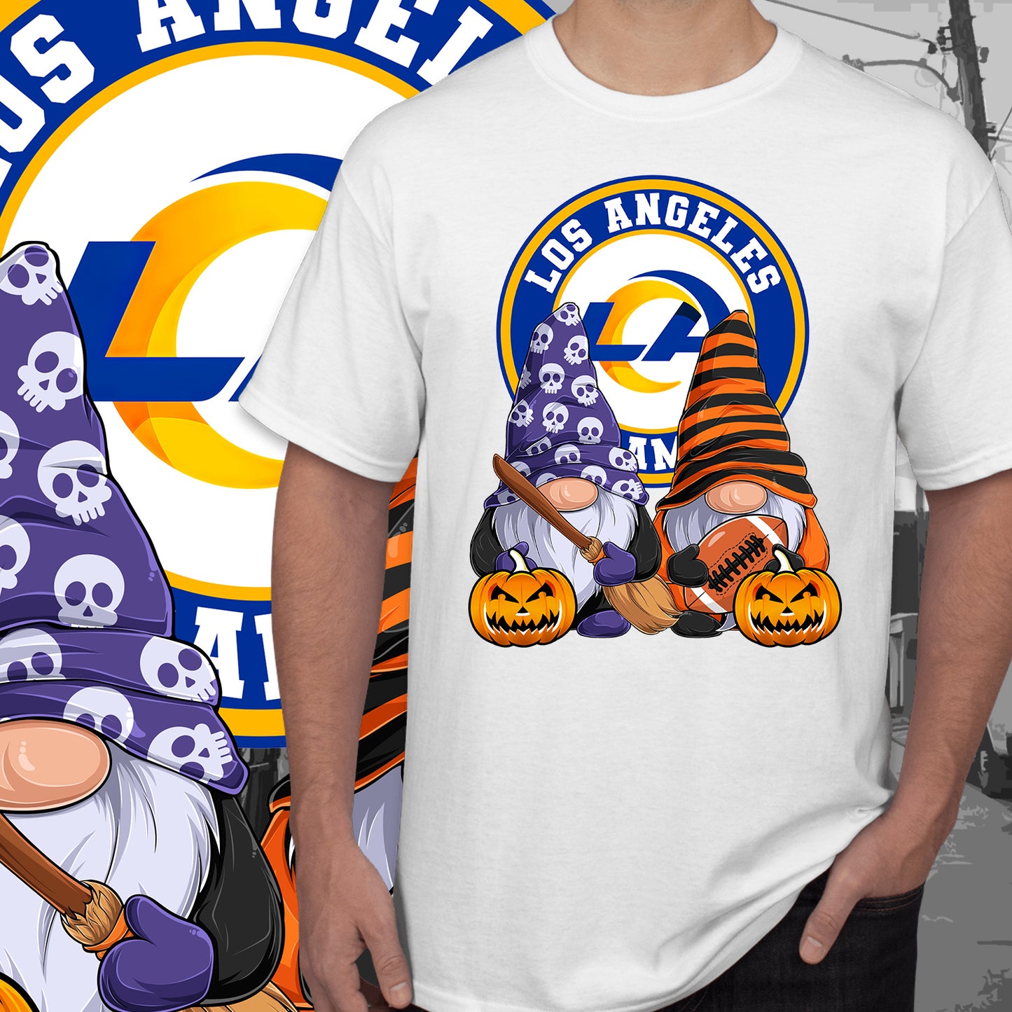 Halloween Football Gnomes Sublimation/DTF T-Shirt Images