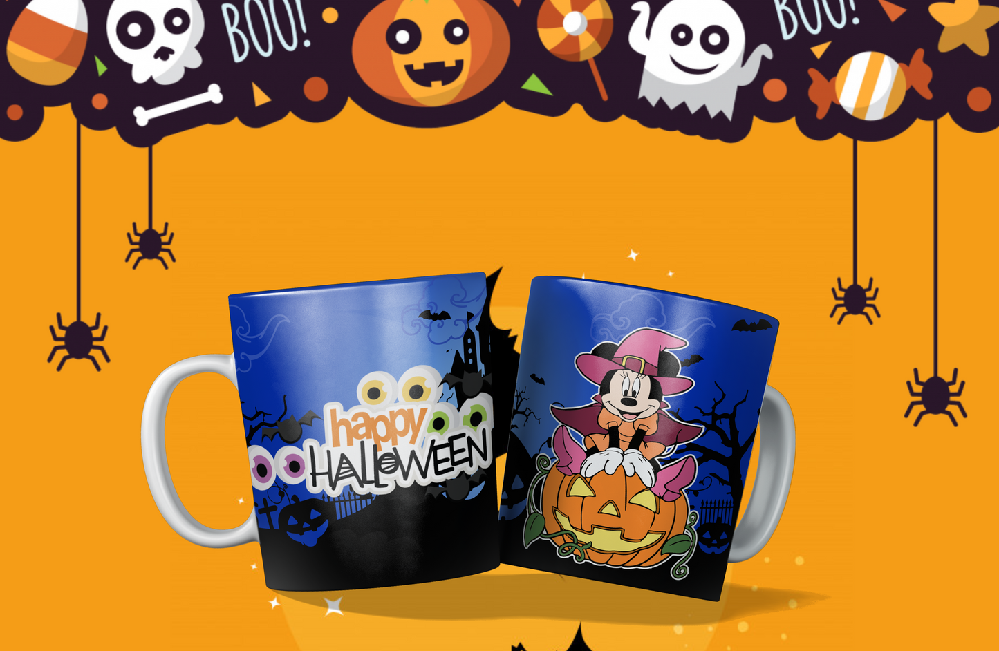 20 Cute Halloween Sublimation 11/15oz Mug Images Bundle