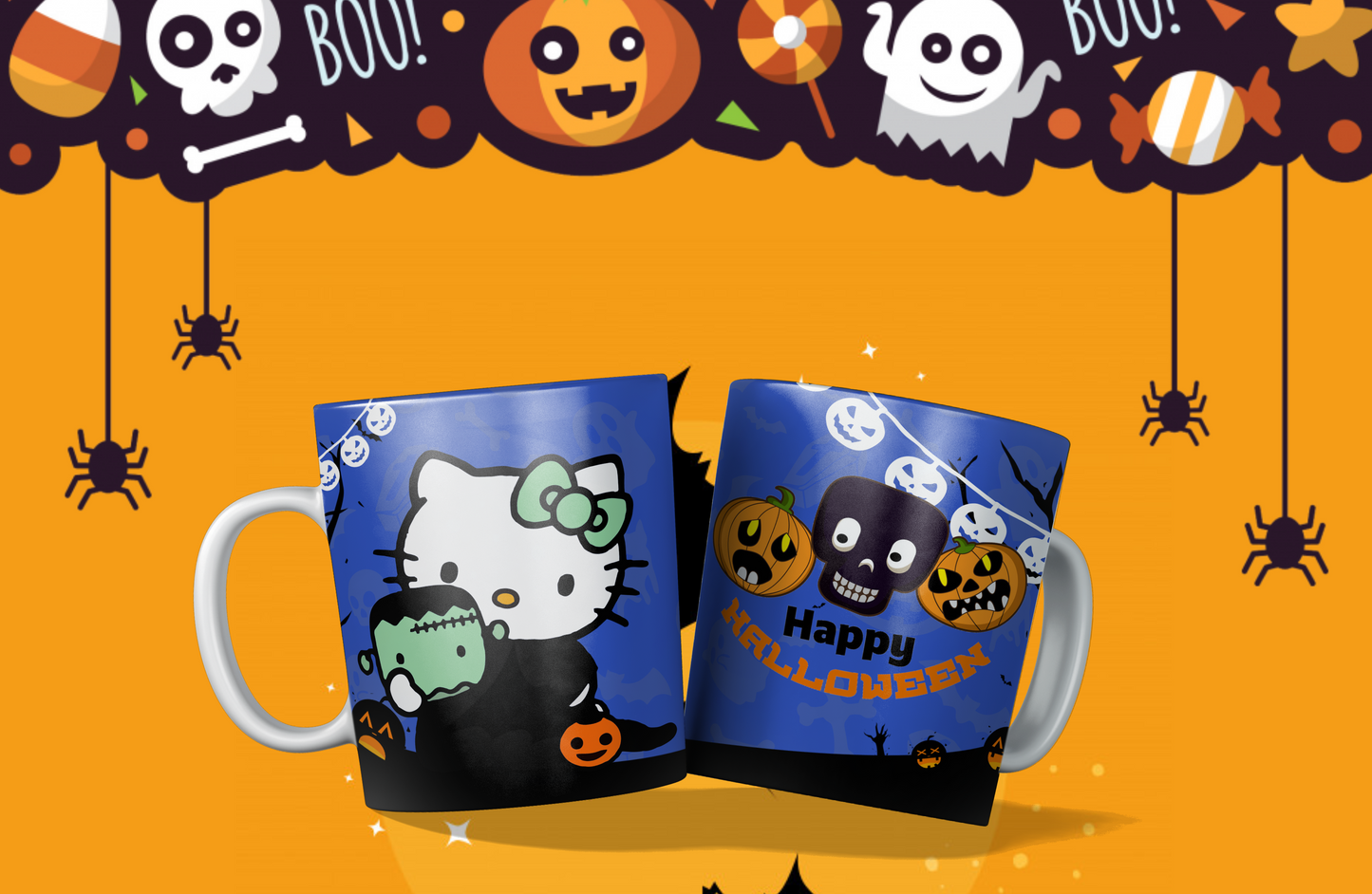 20 Cute Halloween Sublimation 11/15oz Mug Images Bundle