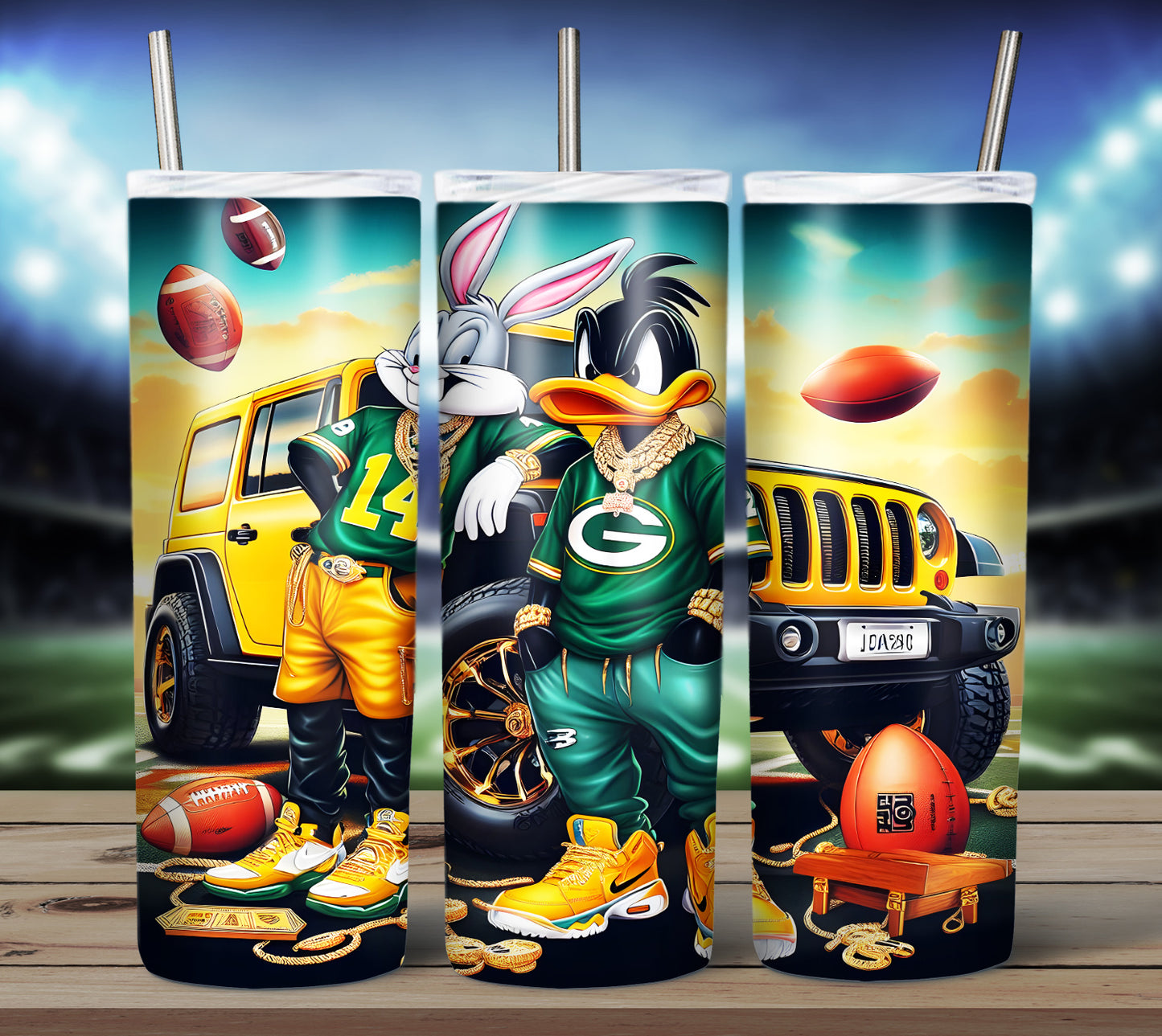 Character Football 20oz Sublimation Tumbler Image