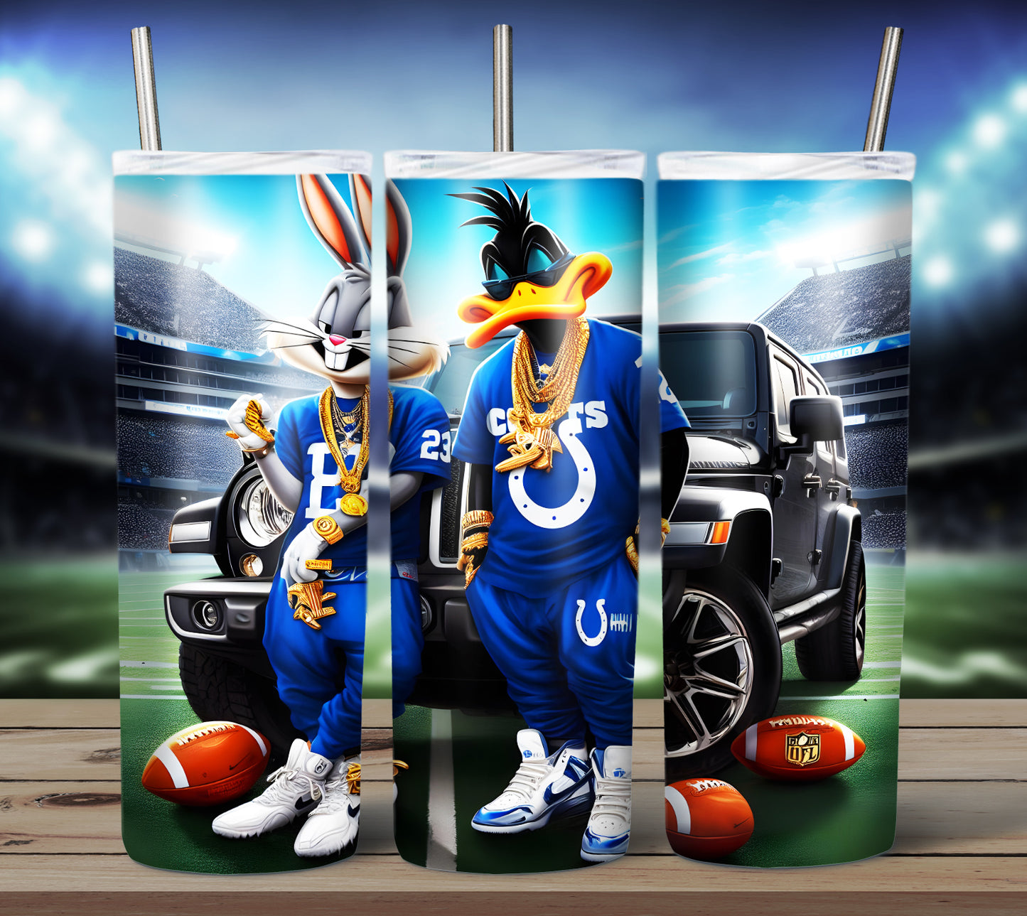 Character Football 20oz Sublimation Tumbler Image