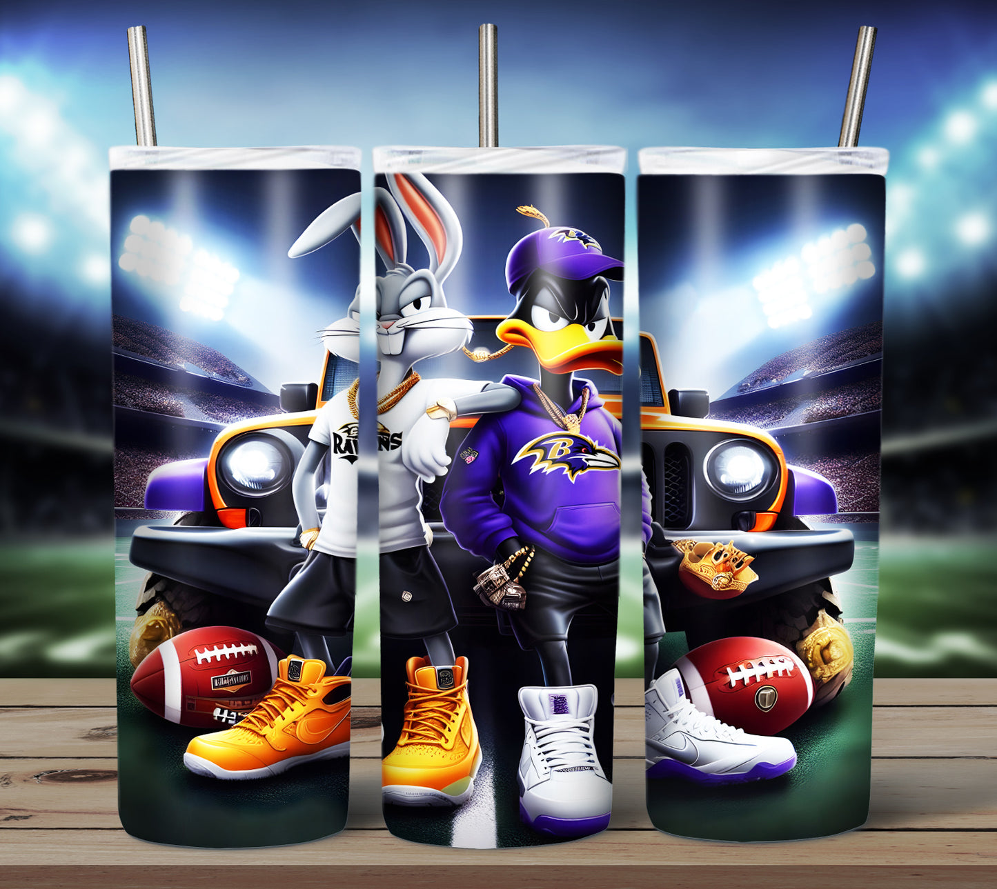 Character Football 20oz Sublimation Tumbler Image