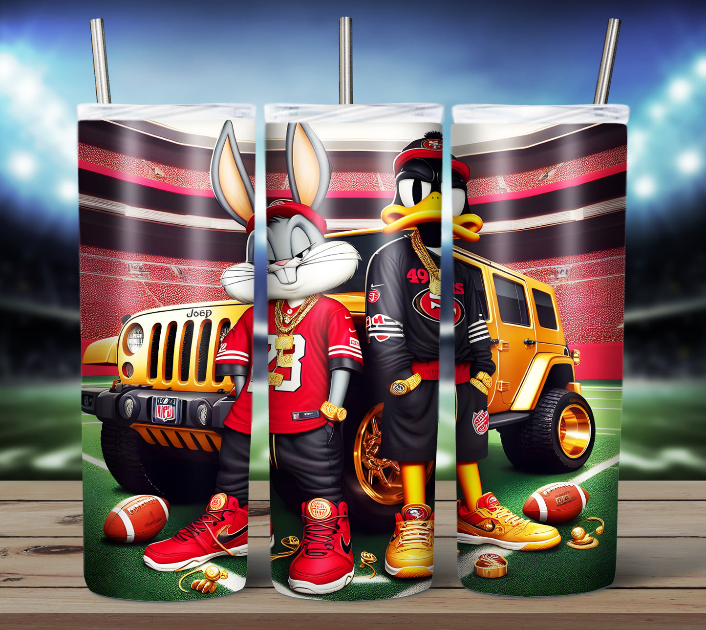 Character Football 20oz Sublimation Tumbler Image