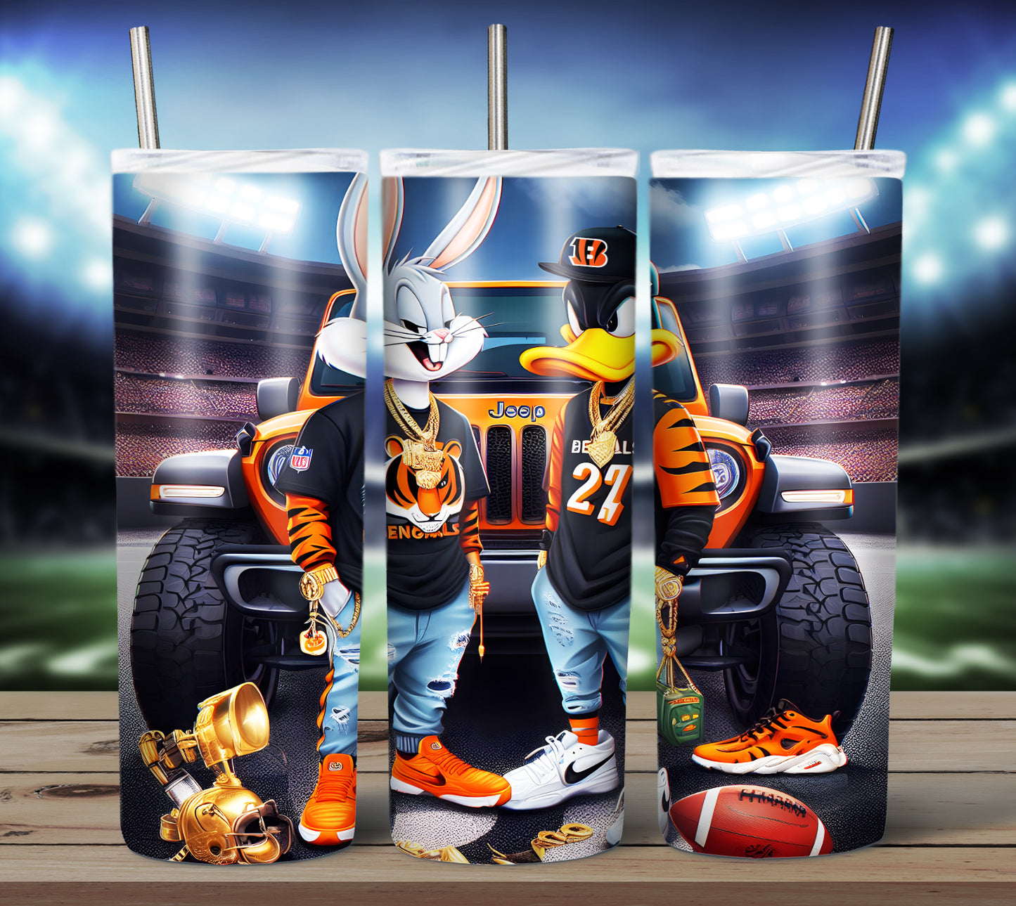 Character Football 20oz Sublimation Tumbler Image