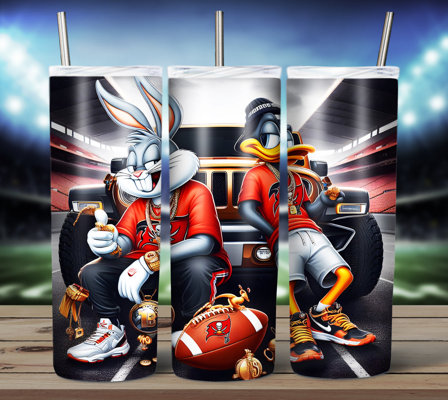 Character Football 20oz Sublimation Tumbler Image