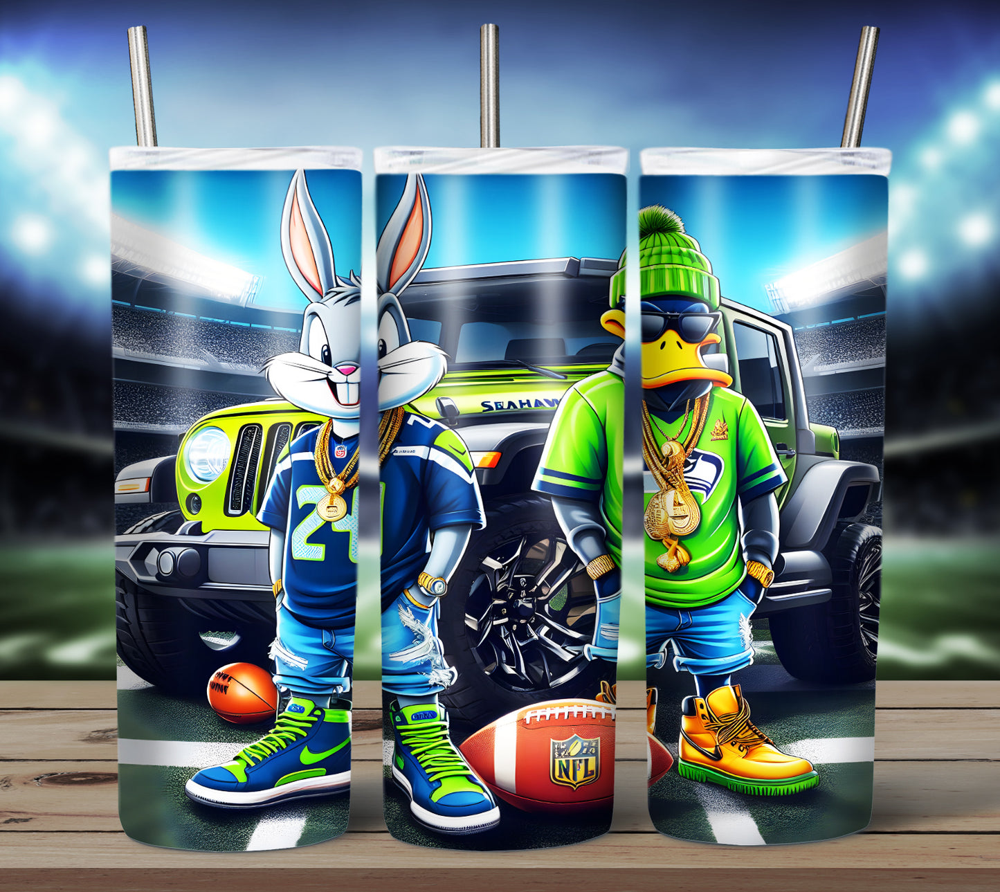 Character Football 20oz Sublimation Tumbler Image