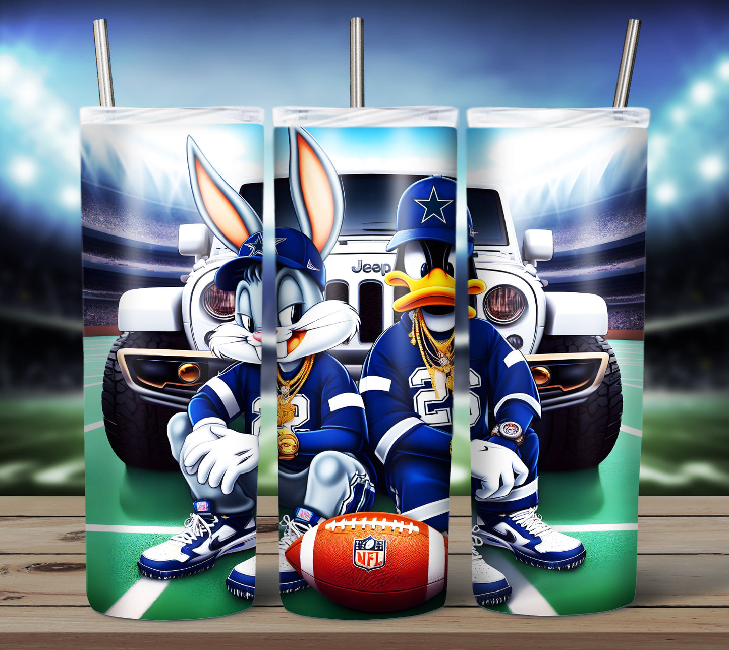 Character Football 20oz Sublimation Tumbler Image