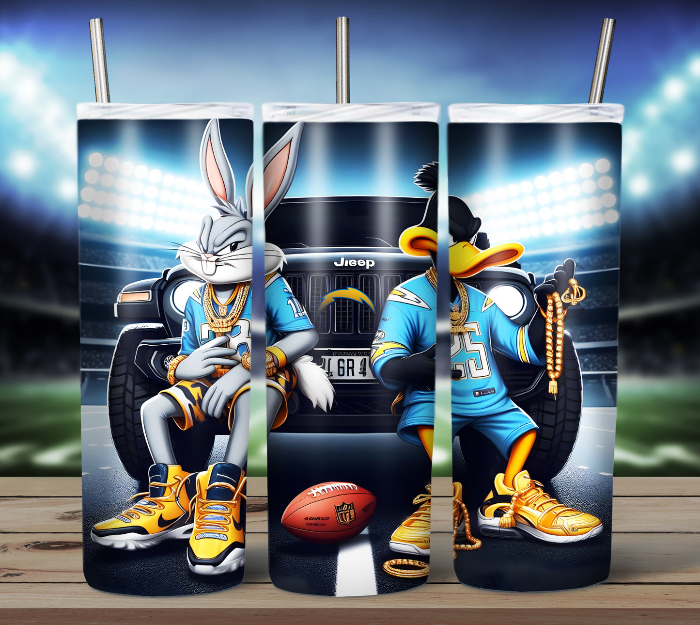 Character Football 20oz Sublimation Tumbler Image