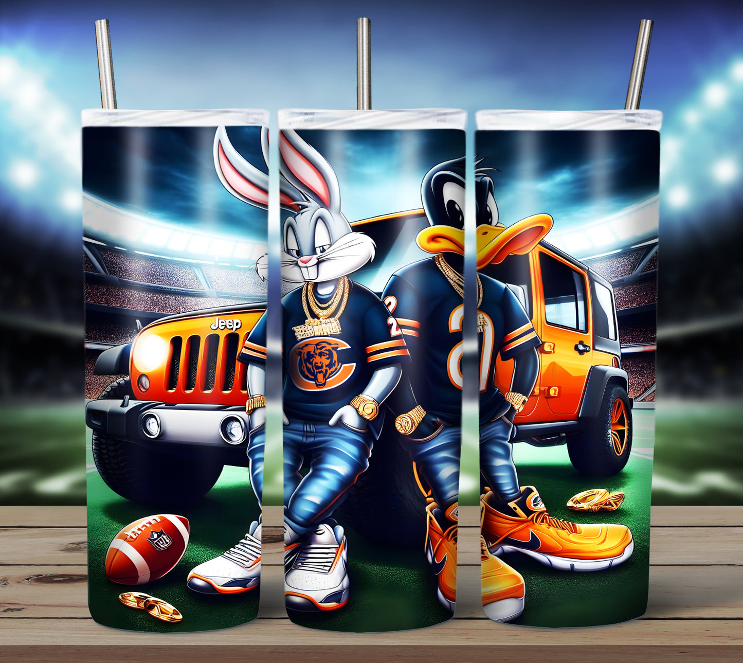 Character Football 20oz Sublimation Tumbler Image