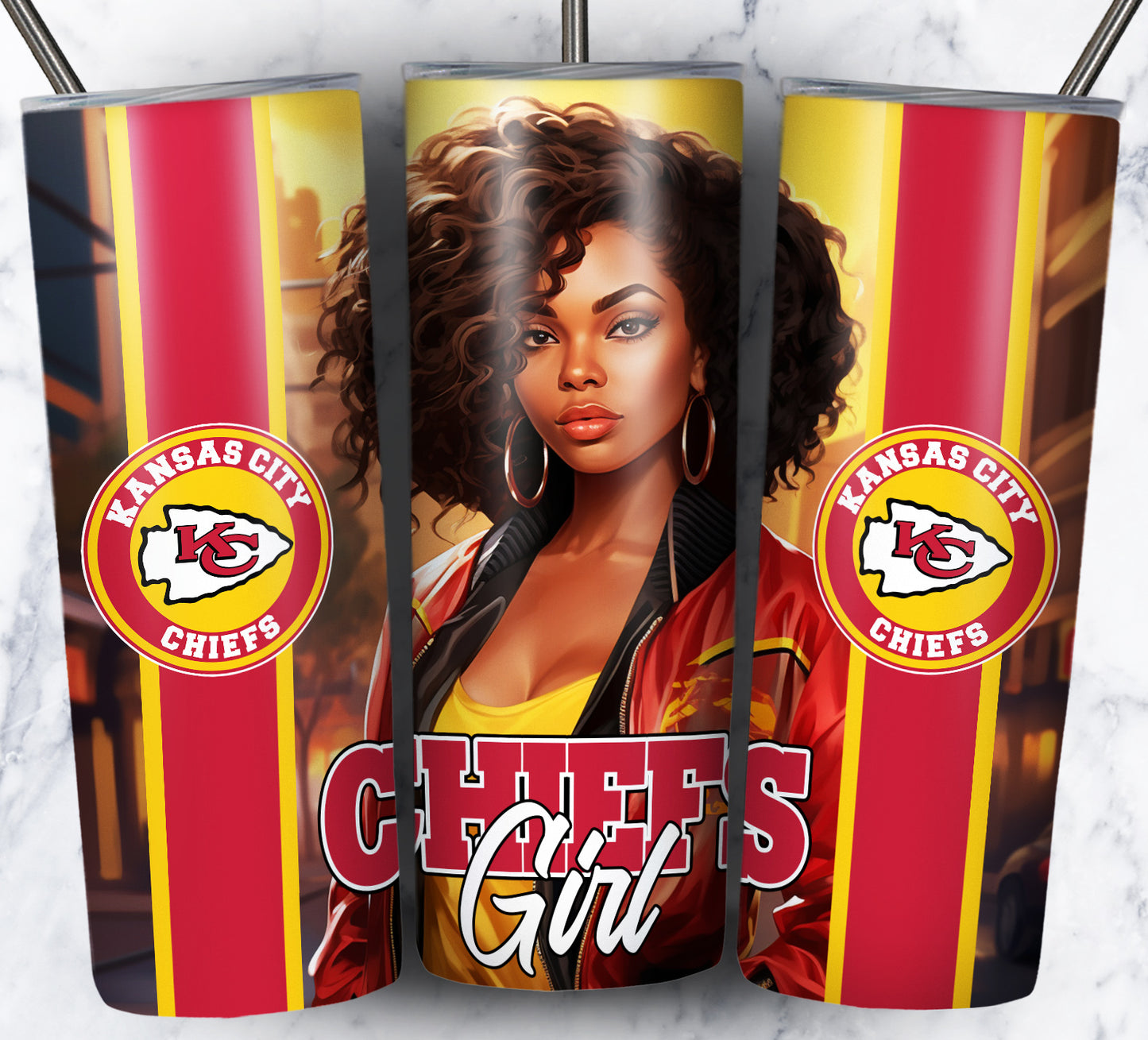 Girl Football 20oz Sublimation Tumbler Image