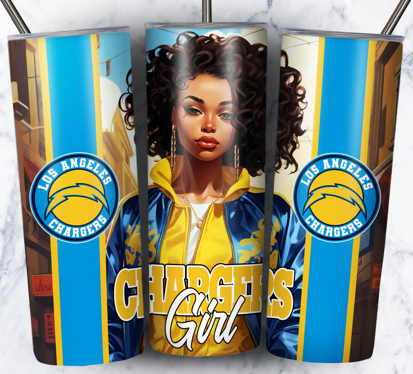 Girl Football 20oz Sublimation Tumbler Image