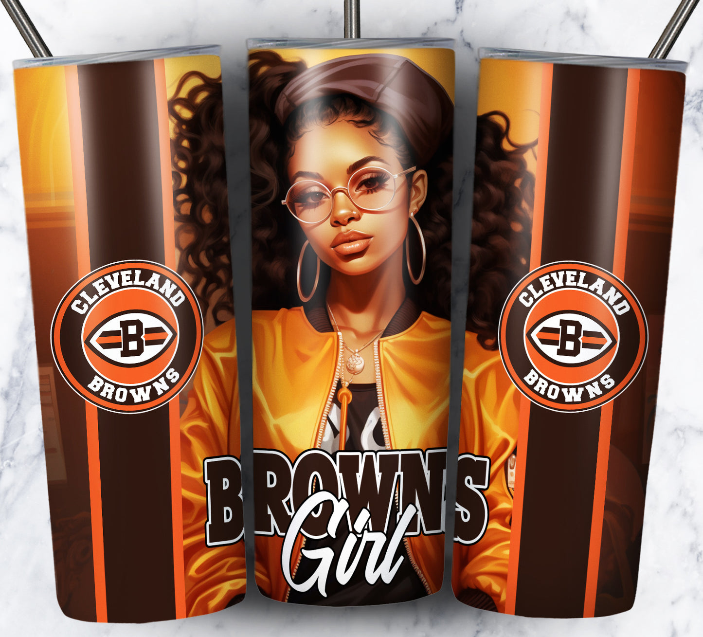 Girl Football 20oz Sublimation Tumbler Image