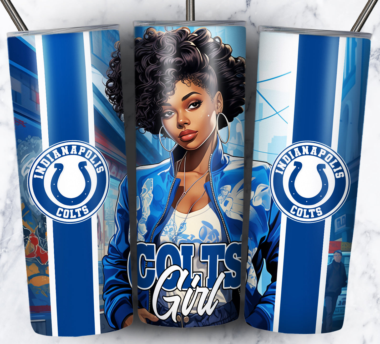 Girl Football 20oz Sublimation Tumbler Image