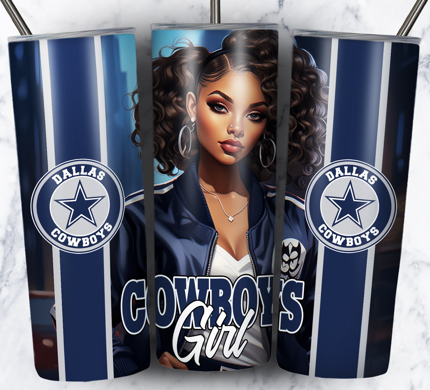 Girl Football 20oz Sublimation Tumbler Image