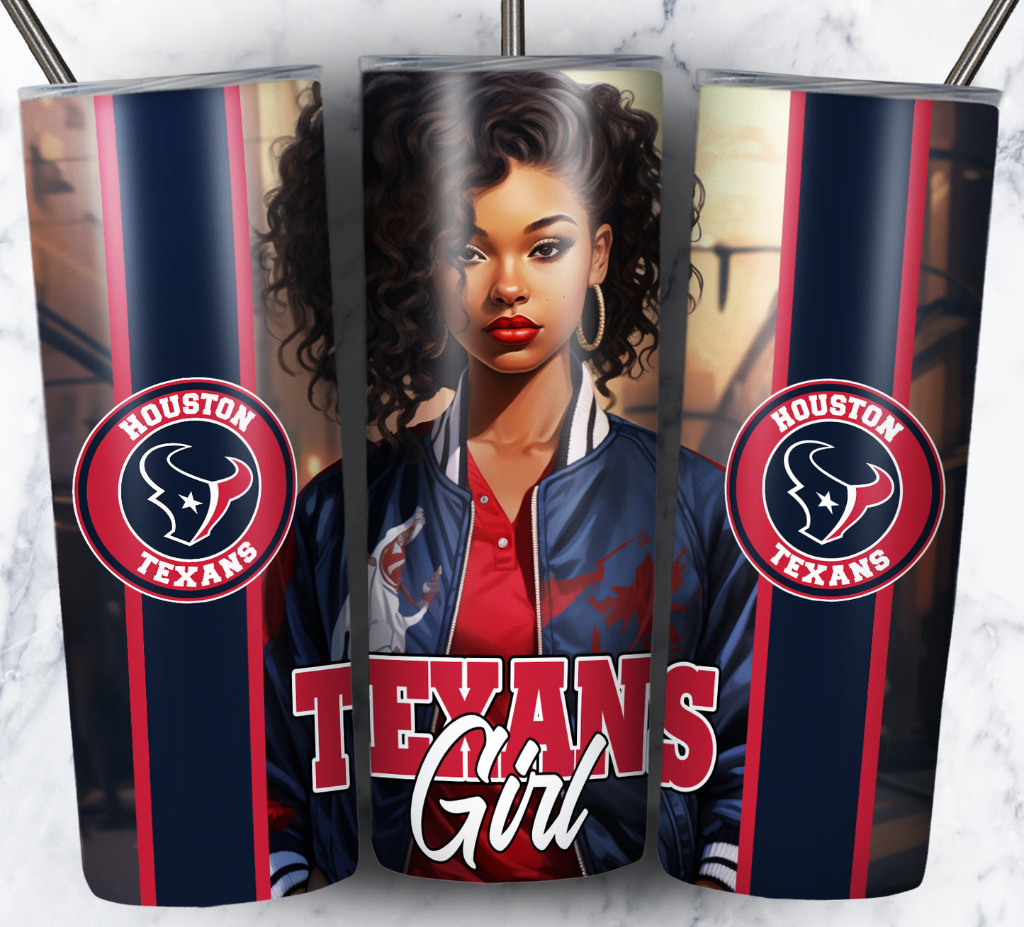 Girl Football 20oz Sublimation Tumbler Image