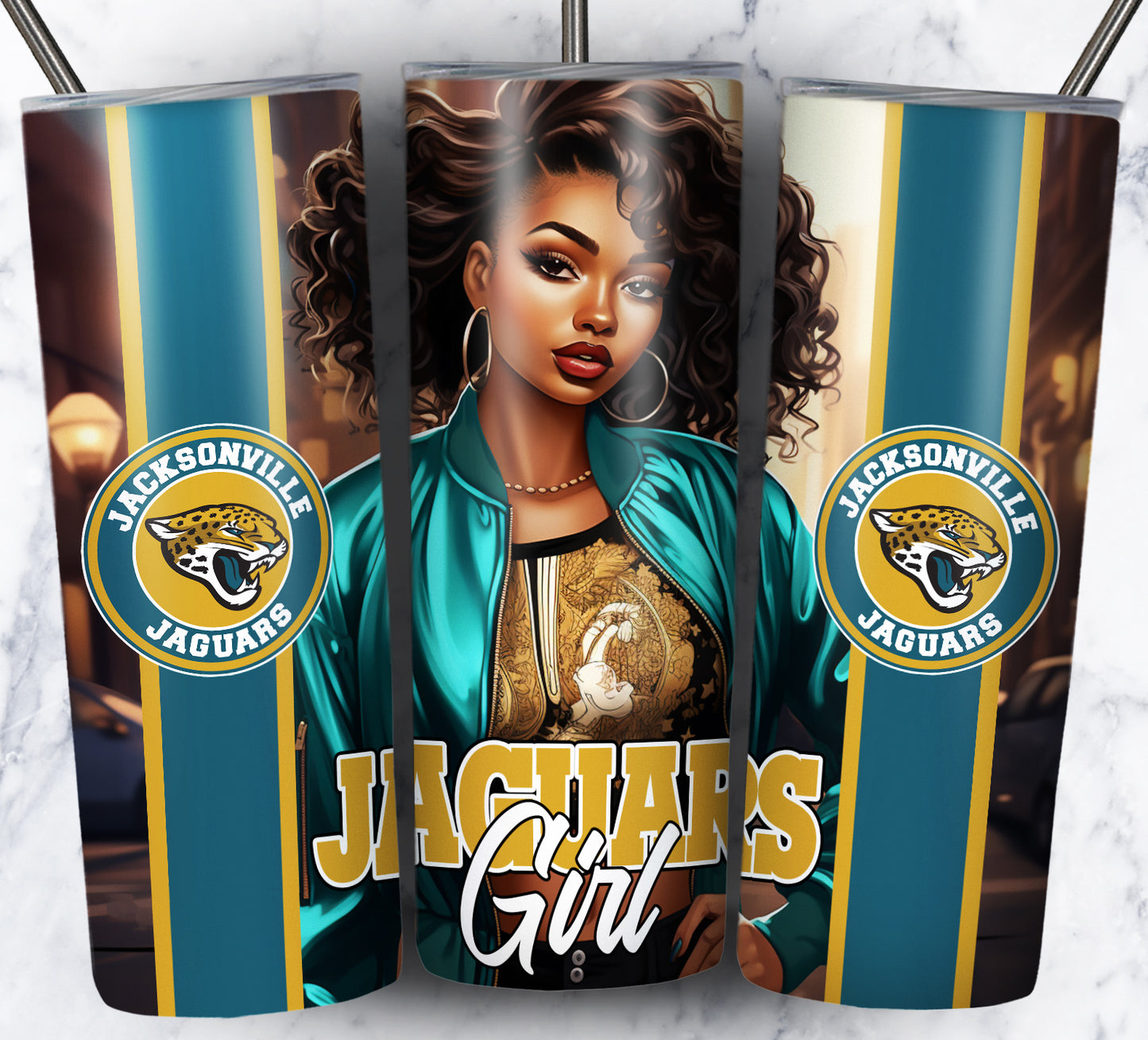 Girl Football 20oz Sublimation Tumbler Image