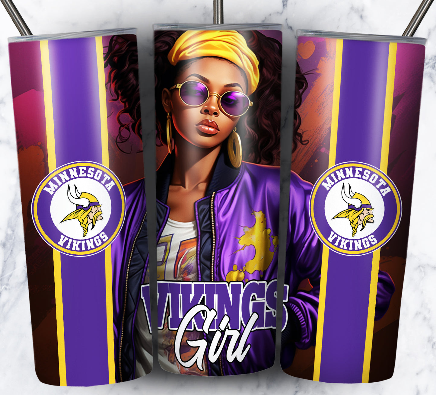 Girl Football 20oz Sublimation Tumbler Image