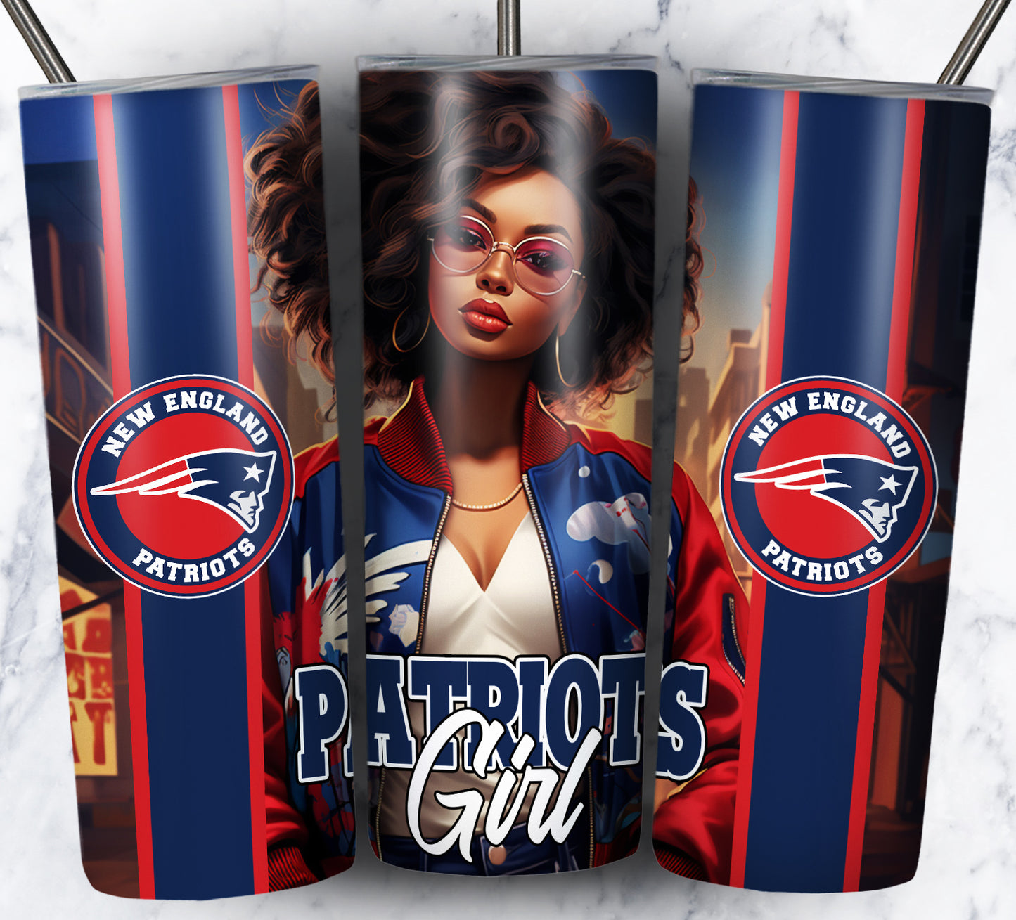 Girl Football 20oz Sublimation Tumbler Image