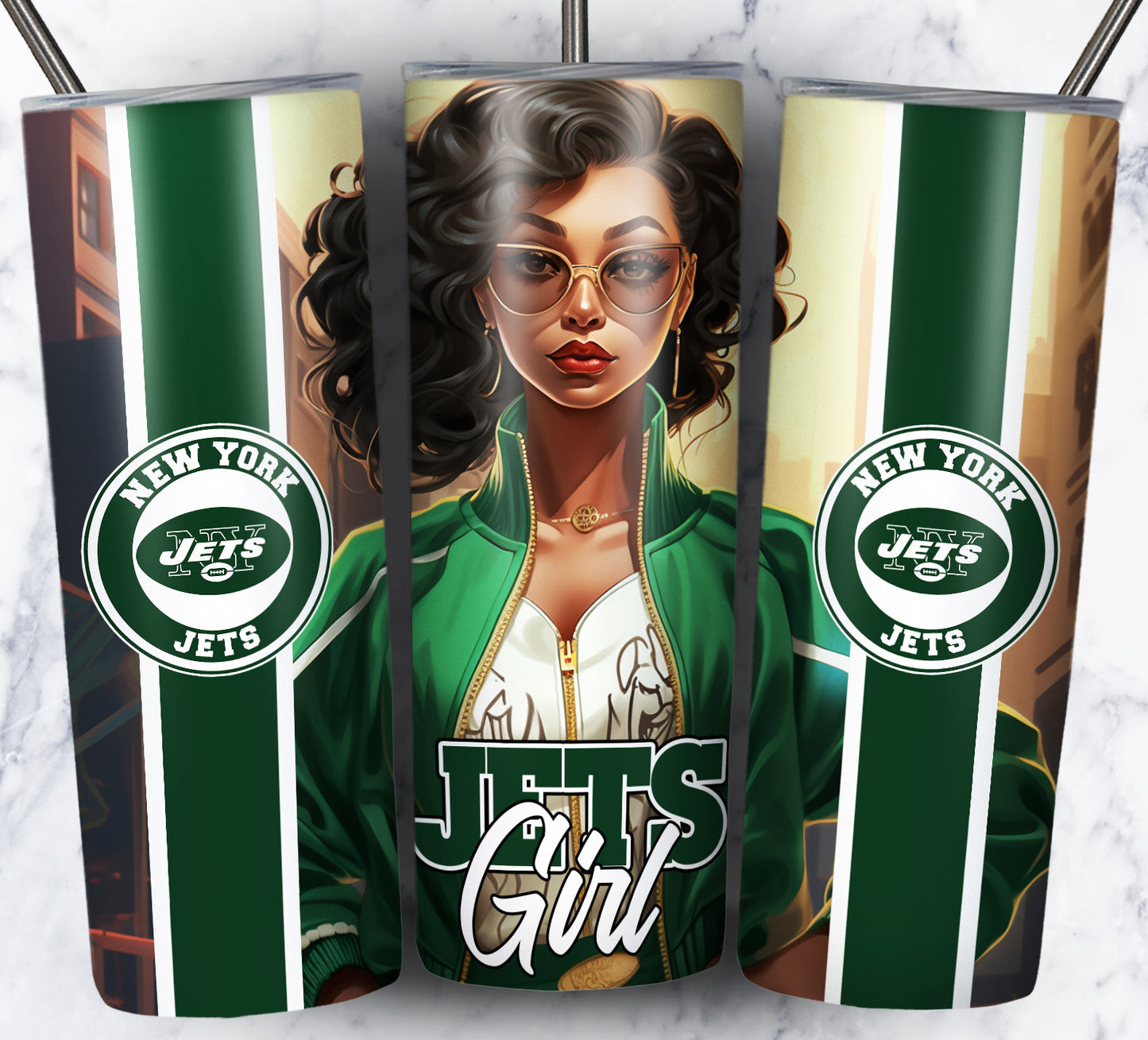 Girl Football 20oz Sublimation Tumbler Image