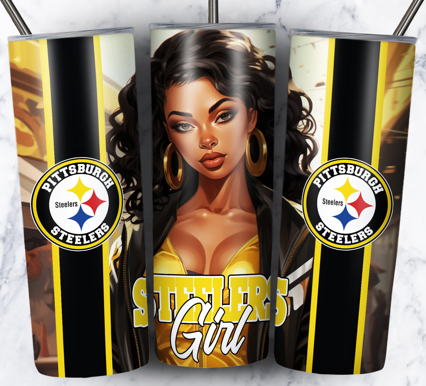 Girl Football 20oz Sublimation Tumbler Image