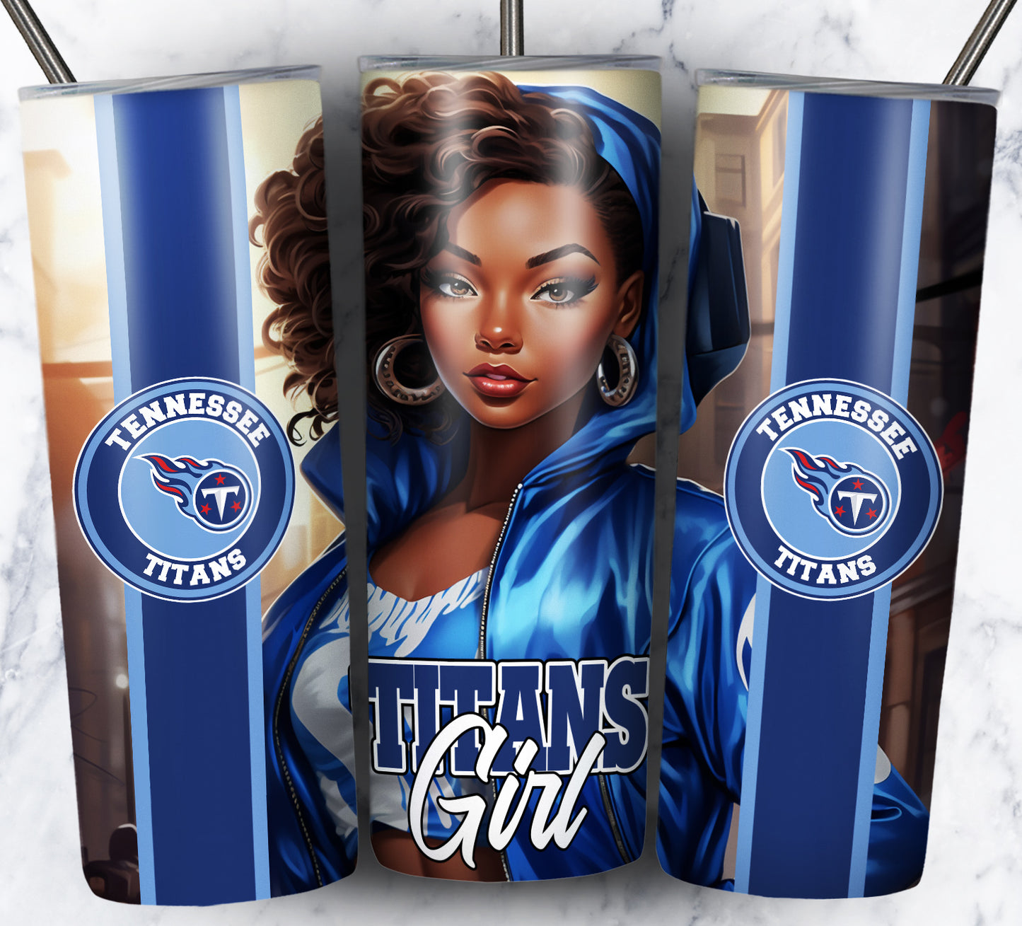 Girl Football 20oz Sublimation Tumbler Image