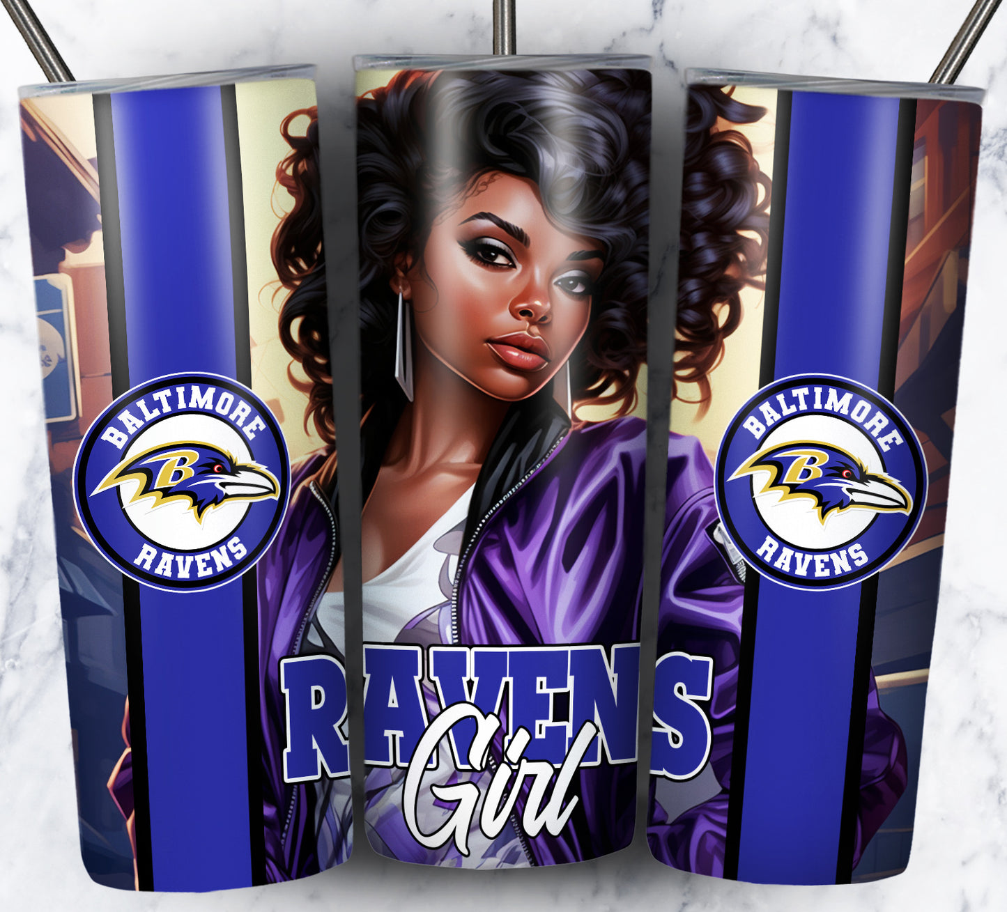 Girl Football 20oz Sublimation Tumbler Image