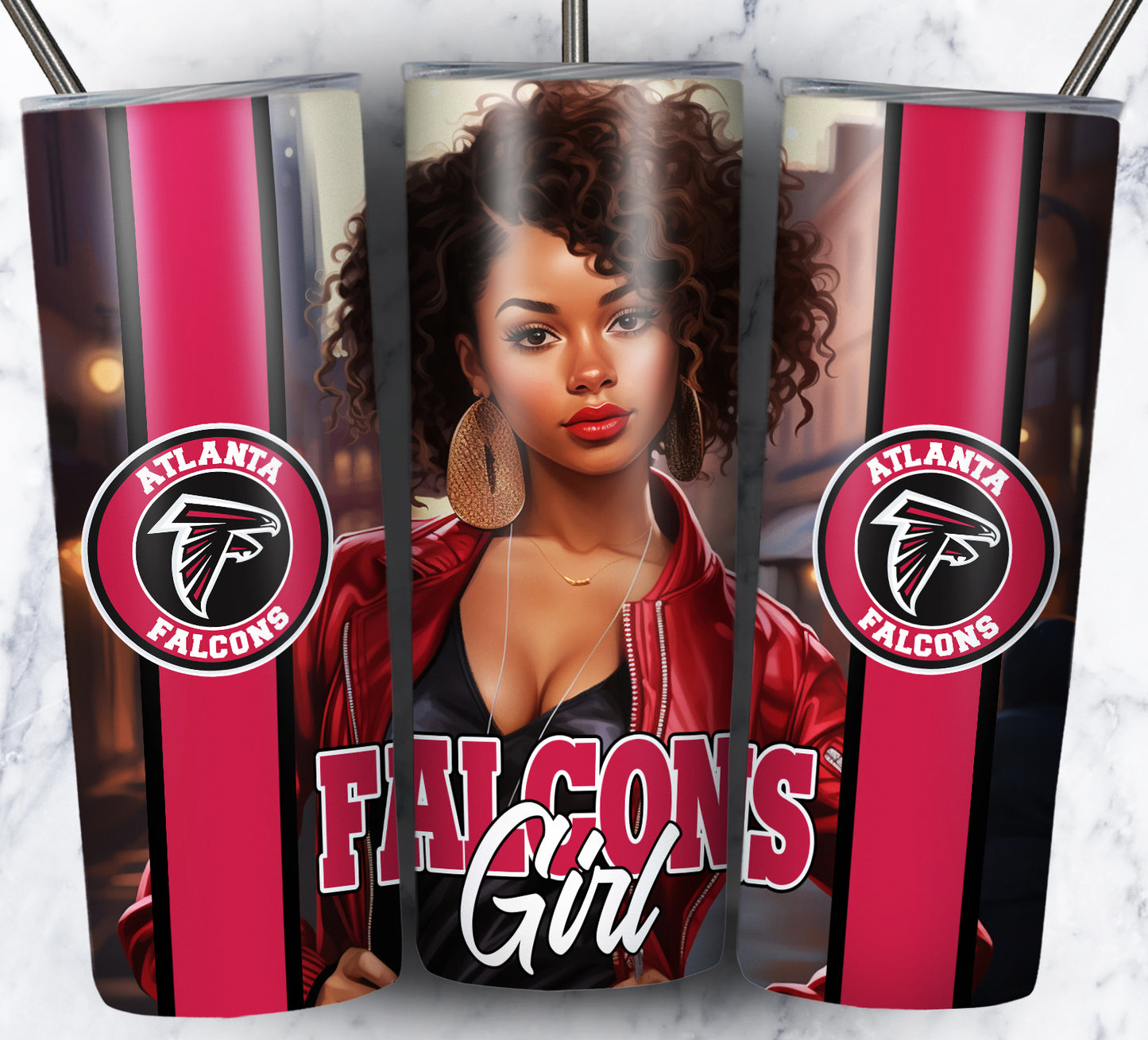 Girl Football 20oz Sublimation Tumbler Image