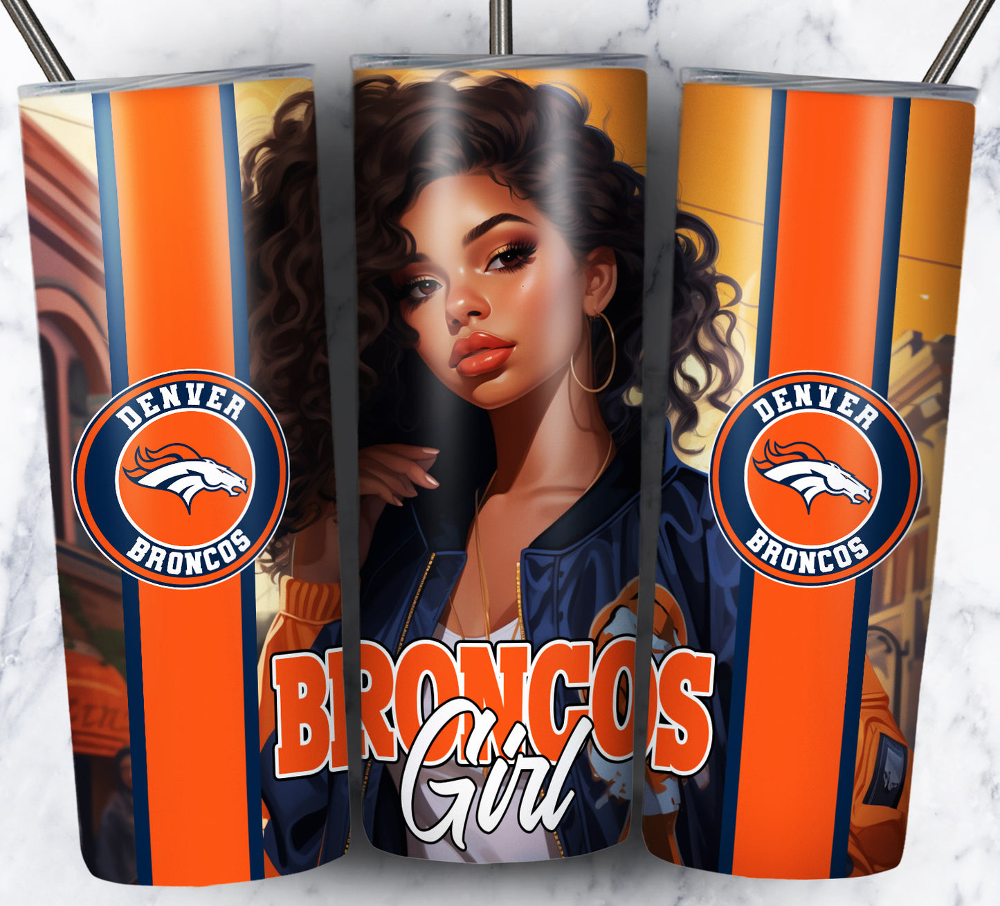 Girl Football 20oz Sublimation Tumbler Image