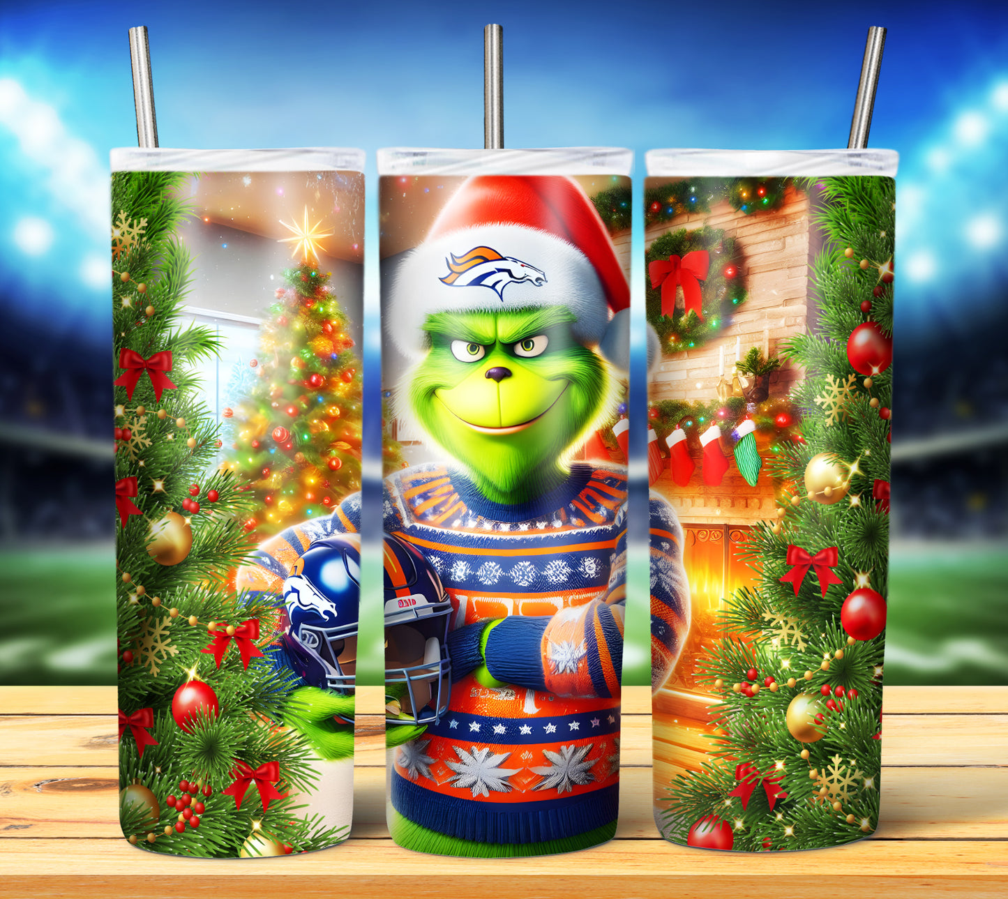 Christmas Football Grouch 20oz Sublimation Tumbler Image