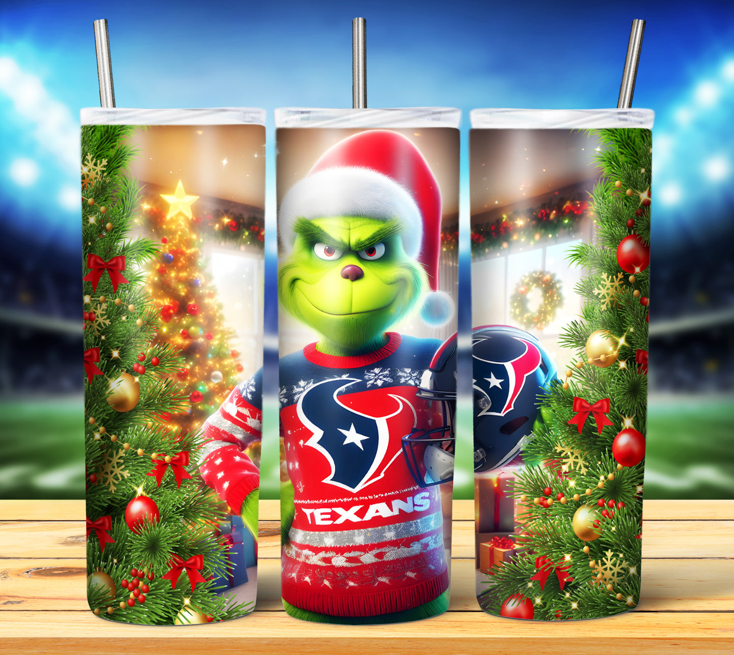 Christmas Football Grouch 20oz Sublimation Tumbler Image