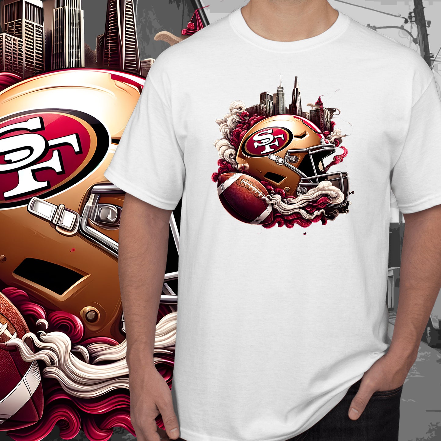 Smoke City Football Sublimation/DTF T-Shirt Images