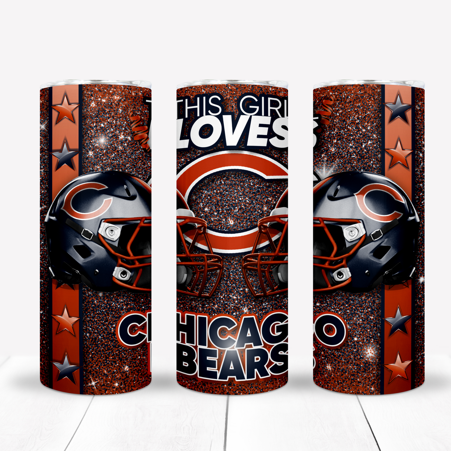 Girl Loves Football 20oz Sublimation Tumbler Image