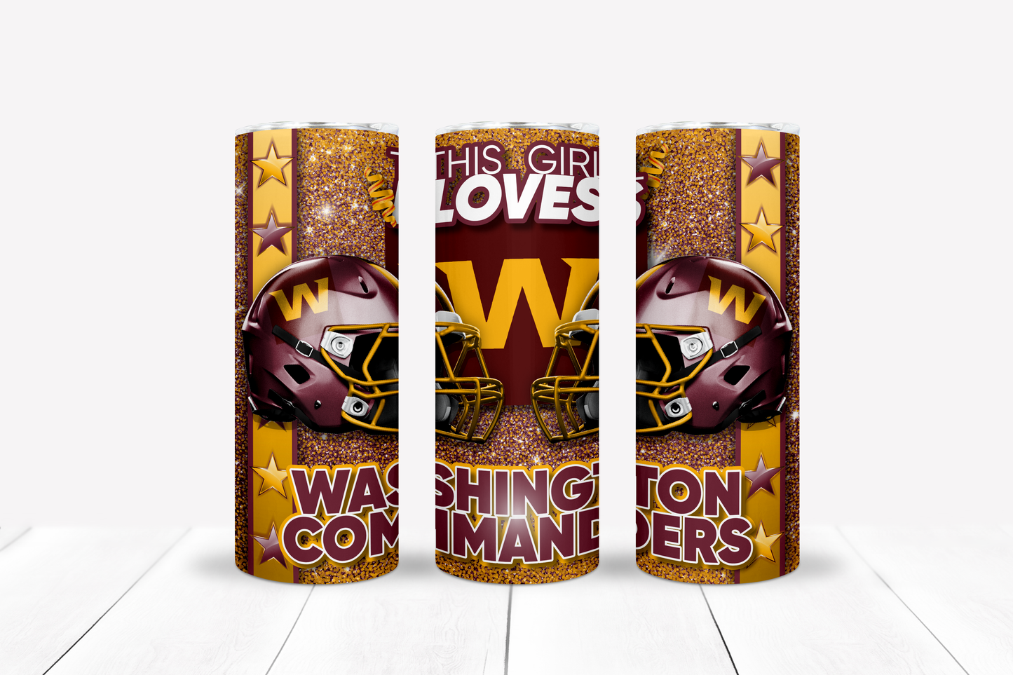 Girl Loves Football 20oz Sublimation Tumbler Image