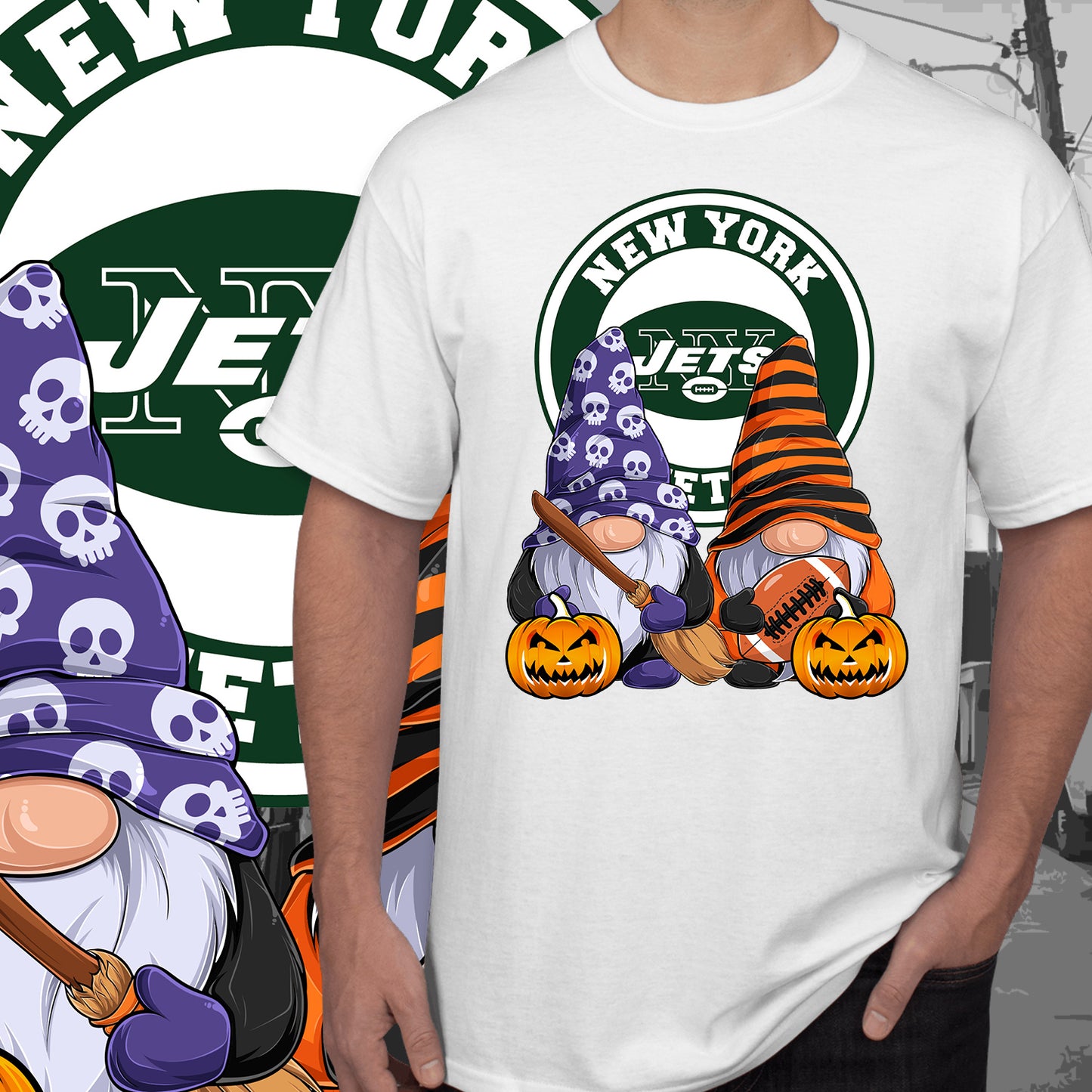 Halloween Football Gnomes Sublimation/DTF T-Shirt Images