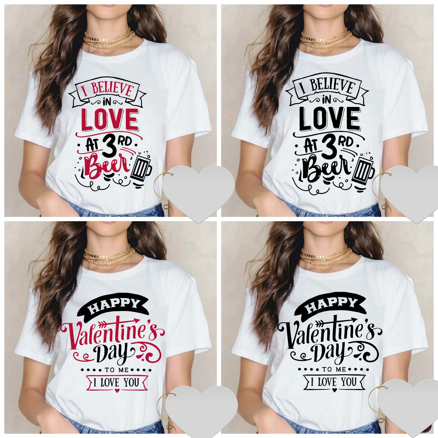 Cute Valentine Sublimation/DTF T-Shirt Images Bundle