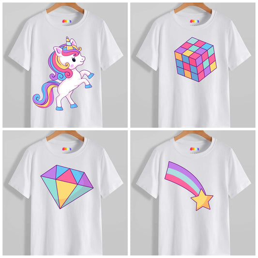 Cute Unicorn Sublimation/DTF T-Shirt Images Bundle