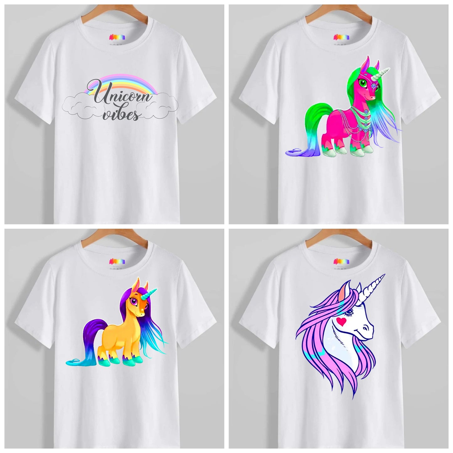 Cute Unicorn Sublimation/DTF T-Shirt Images Bundle