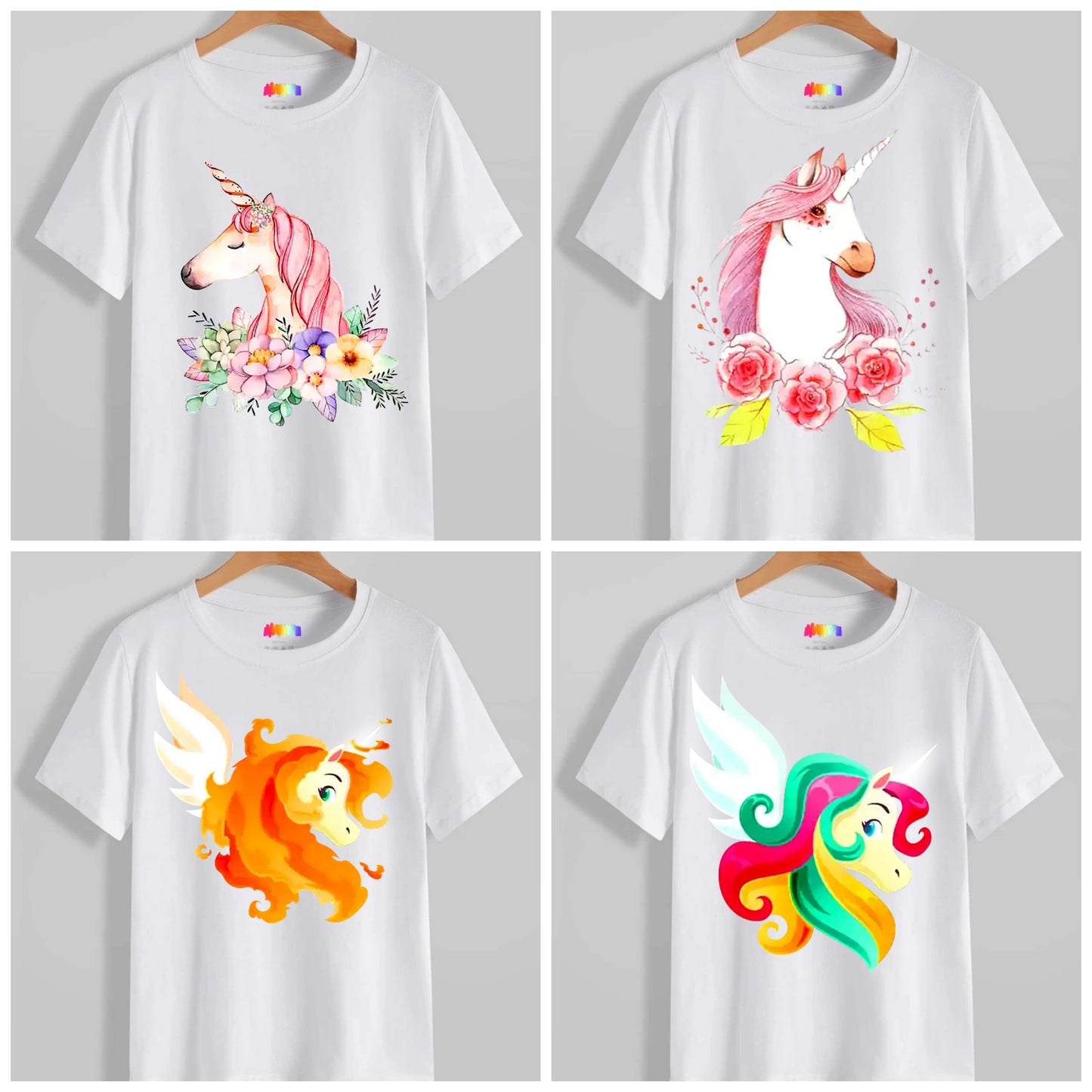 Cute Unicorn Sublimation/DTF T-Shirt Images Bundle