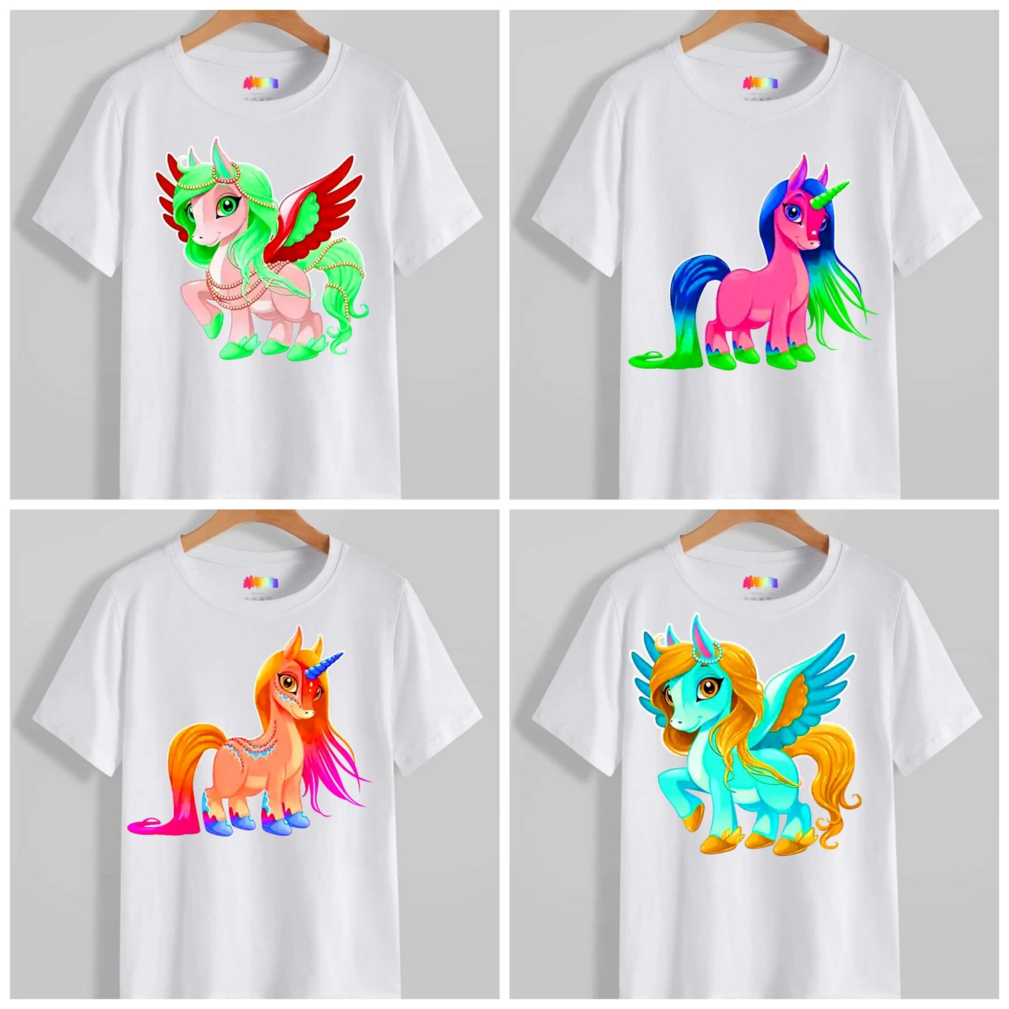 Cute Unicorn Sublimation/DTF T-Shirt Images Bundle