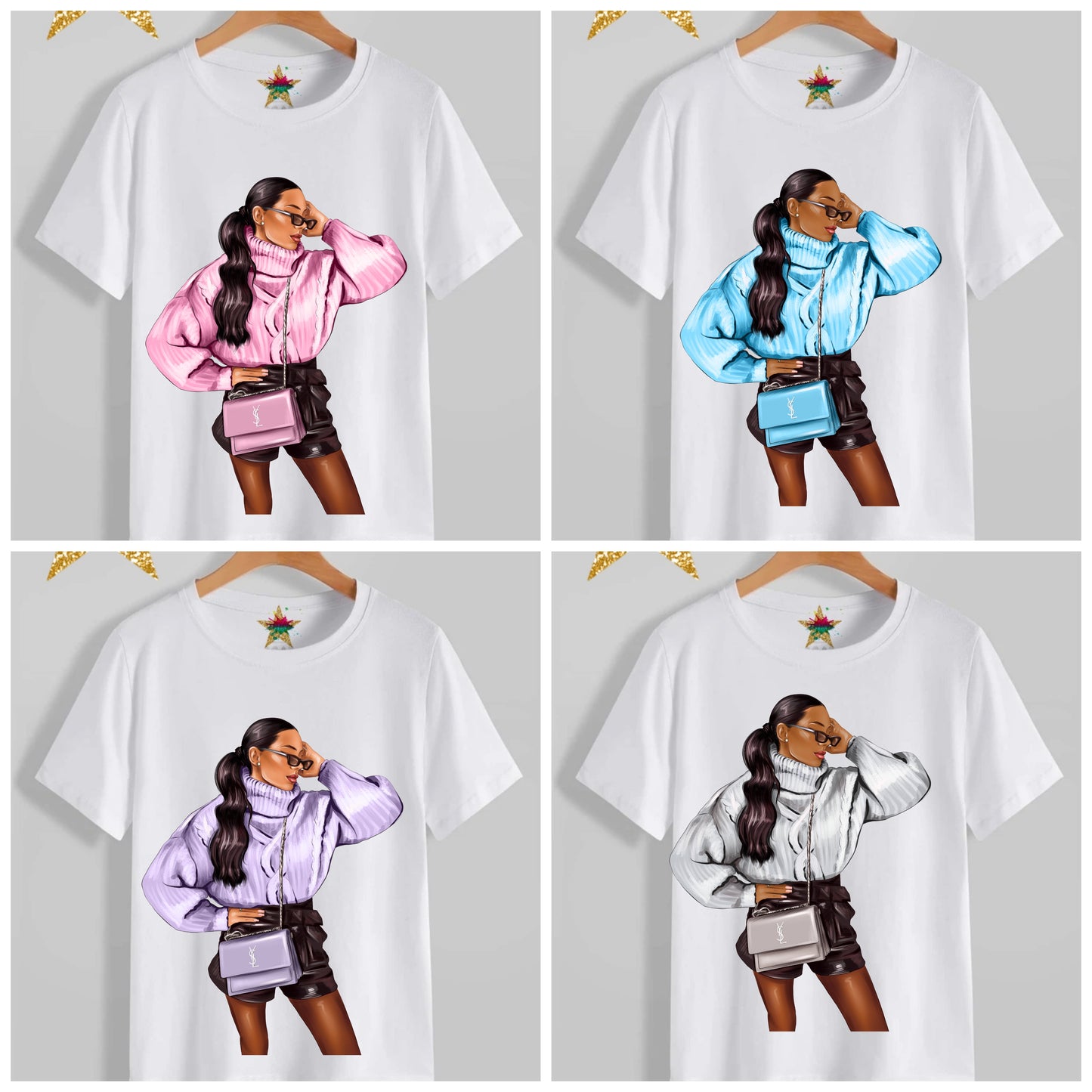 Fashion Girl Sublimation/DTF T-Shirt Images Bundle